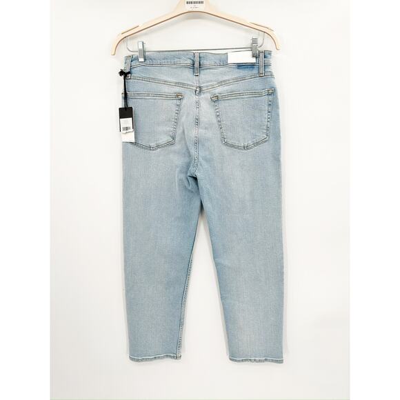 Re/Done 70s Stove Pipe Straight Leg Stretch Denim Blue Jeans in River Fade Sz 30 - Picture 3 of 7